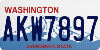 WA license plate AKW7897