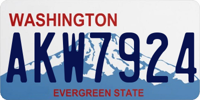 WA license plate AKW7924