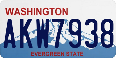 WA license plate AKW7938