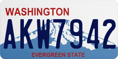 WA license plate AKW7942
