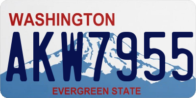WA license plate AKW7955