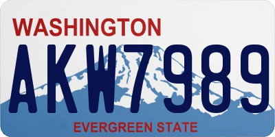 WA license plate AKW7989