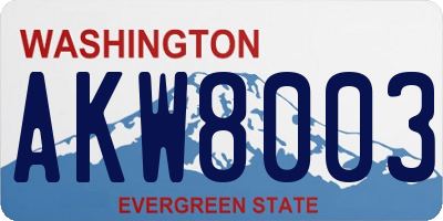 WA license plate AKW8003