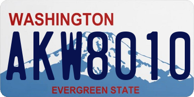WA license plate AKW8010