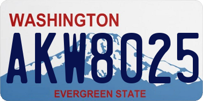 WA license plate AKW8025