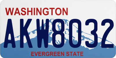 WA license plate AKW8032
