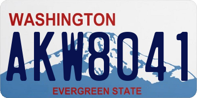 WA license plate AKW8041