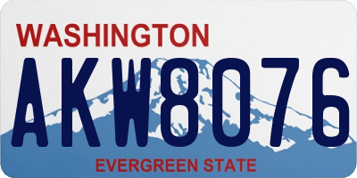 WA license plate AKW8076