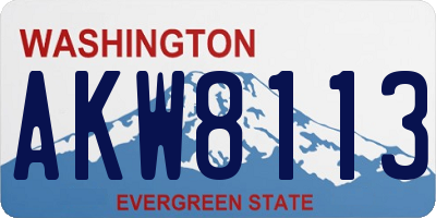 WA license plate AKW8113