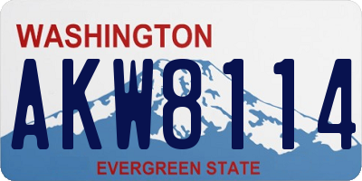 WA license plate AKW8114