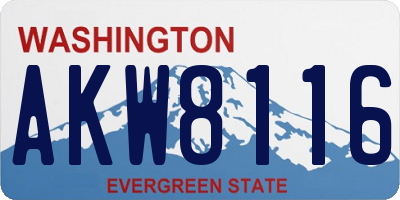WA license plate AKW8116