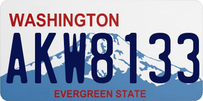 WA license plate AKW8133