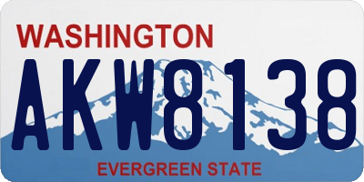 WA license plate AKW8138