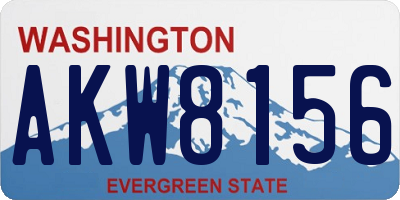 WA license plate AKW8156