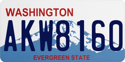WA license plate AKW8160