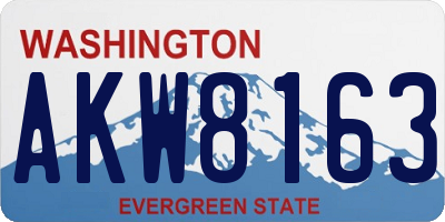 WA license plate AKW8163