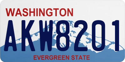 WA license plate AKW8201