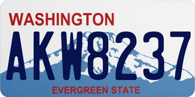 WA license plate AKW8237