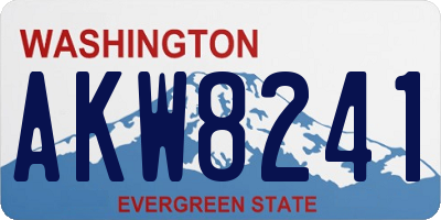 WA license plate AKW8241