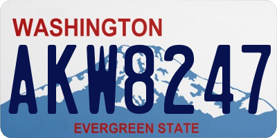 WA license plate AKW8247