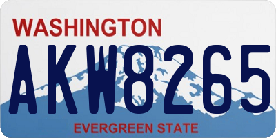 WA license plate AKW8265