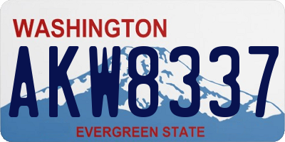WA license plate AKW8337