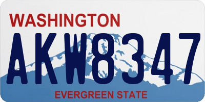 WA license plate AKW8347