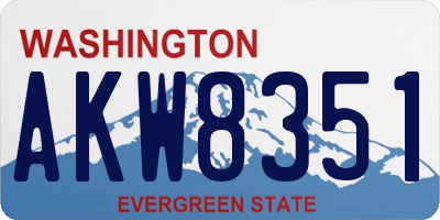 WA license plate AKW8351