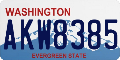 WA license plate AKW8385
