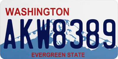 WA license plate AKW8389