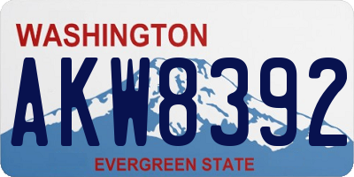 WA license plate AKW8392