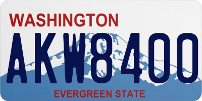 WA license plate AKW8400