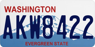 WA license plate AKW8422