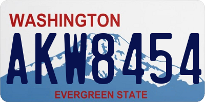 WA license plate AKW8454