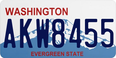 WA license plate AKW8455