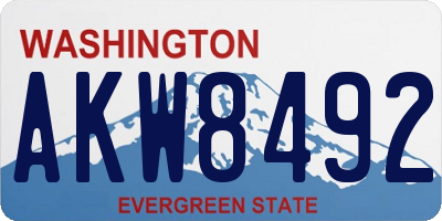 WA license plate AKW8492