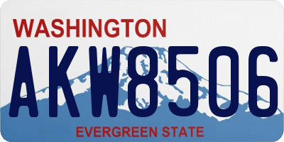 WA license plate AKW8506