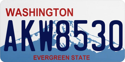 WA license plate AKW8530