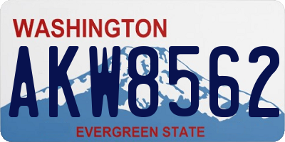 WA license plate AKW8562