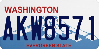 WA license plate AKW8571