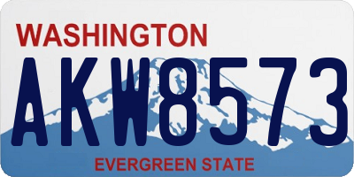 WA license plate AKW8573