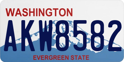 WA license plate AKW8582