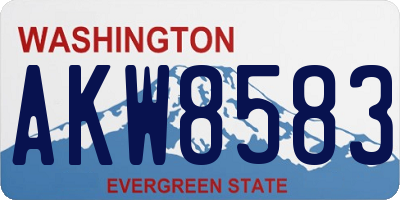 WA license plate AKW8583