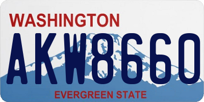WA license plate AKW8660