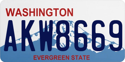 WA license plate AKW8669
