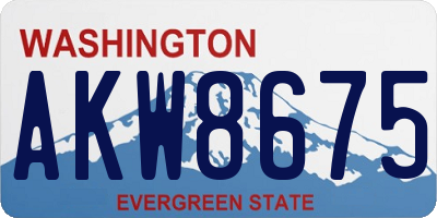 WA license plate AKW8675