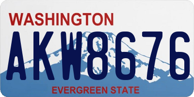 WA license plate AKW8676