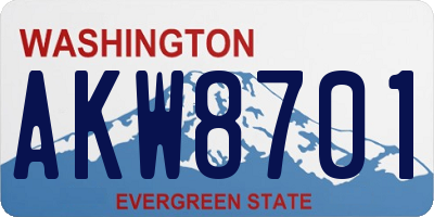 WA license plate AKW8701