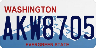 WA license plate AKW8705