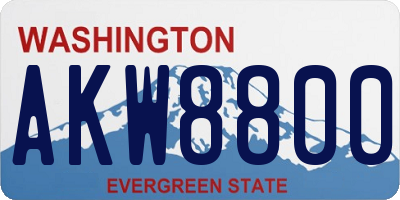 WA license plate AKW8800